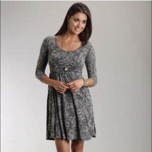 Stetson Darling Gray Burnout Jersey Mini Dress Size Small